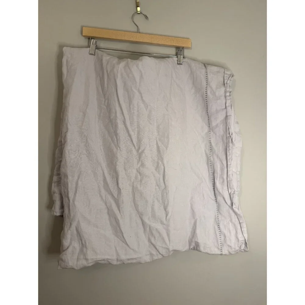 NWT Anthropologie Jazzy Linen Light Grey Curtain Edge Stitch 50